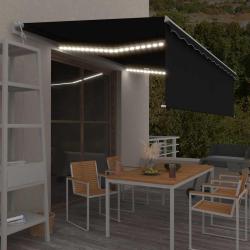Auvent automatique store capteur de vent et LED 5x3m Anthracite