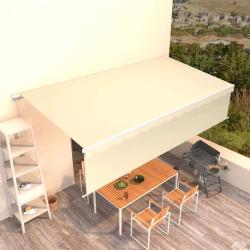 Auvent manuel r&eacute;tractable avec store 6x3 m Cr&egrave;me