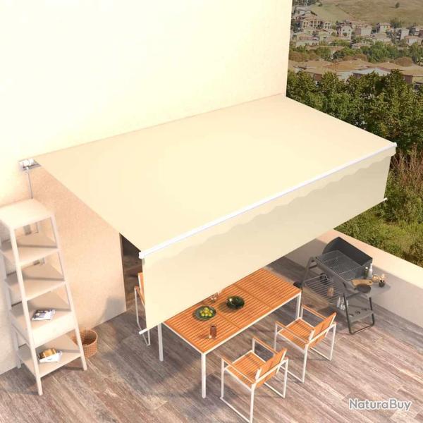 Auvent manuel r�tractable avec store 6x3 m Cr�me