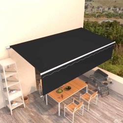 Auvent manuel r&eacute;tractable avec store 6x3 m Anthracite