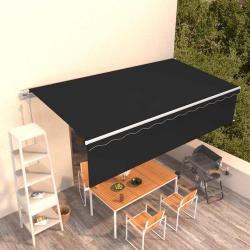 Auvent automatique r&eacute;tractable avec store 6x3 m Anthracite