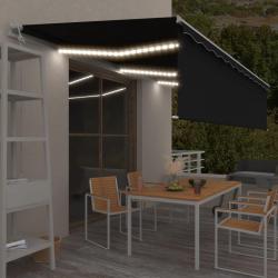 Auvent automatique store capteur de vent/LED 6x3 m Anthracite
