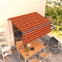 Auvent r&eacute;tractable manuel avec store 3x2,5 m Orange et marron
