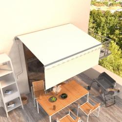 Auvent r&eacute;tractable automatique avec store 3,5x2,5 m Cr&egrave;me