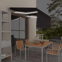 Auvent automatique avec store capteur de vent et LED Anthracite