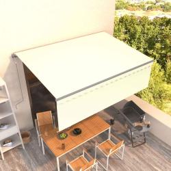 Auvent automatique r&eacute;tractable avec store 4x3 m Cr&egrave;me