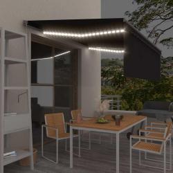 Auvent automatique store capteur de vent LED 4,5x3 m Anthracite