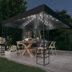 Chapiteau de  avec lumi&egrave;res LED 3x3 m Anthracite