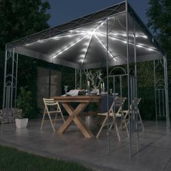 Tonnelle avec guirlande lumineuse &agrave; LED 300x300 cm Anthracite