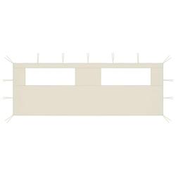 Paroi lat&eacute;rale de belv&eacute;d&egrave;re avec fen&ecirc;tres, cr&egrave;me, pour la terrasse, 6 &times; 2 m