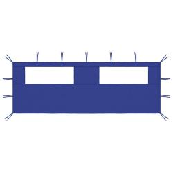 Paroi lat&eacute;rale de belv&eacute;d&egrave;re avec fen&ecirc;tres, bleue, pour la terrasse, 6 &times; 2 m