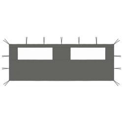 Paroi lat&eacute;rale de belv&eacute;d&egrave;re avec fen&ecirc;tres, anthracite, pour la terrasse, 6 &times; 2 m