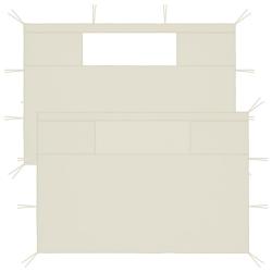 Parois lat&eacute;rales de belv&eacute;d&egrave;re avec fen&ecirc;tres 2 pcs Cr&egrave;me