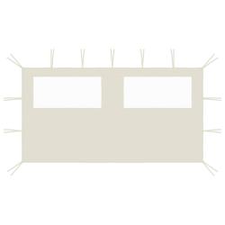 Paroi lat&eacute;rale de belv&eacute;d&egrave;re avec fen&ecirc;tres, cr&egrave;me, pour la terrasse, 4 &times; 2 m