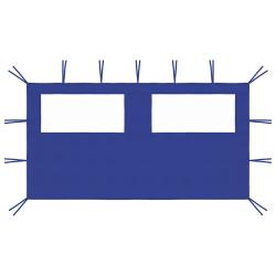 Paroi lat&eacute;rale de belv&eacute;d&egrave;re avec fen&ecirc;tres, bleue, pour la terrasse, 4 &times; 2 m