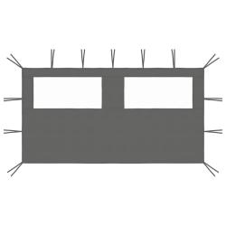 Paroi lat&eacute;rale de belv&eacute;d&egrave;re avec fen&ecirc;tres, anthracite, pour la terrasse, 4 &times; 2 m