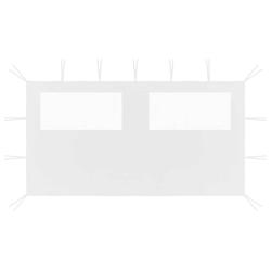 Paroi lat&eacute;rale de belv&eacute;d&egrave;re avec fen&ecirc;tres, blanche, pour la terrasse, 4 &times; 2 m