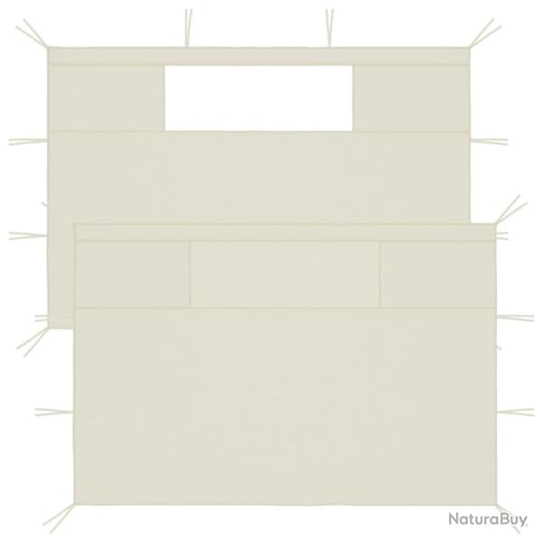 Parois lat�rales de belv�d�re avec fen�tres 2 pcs Cr�me