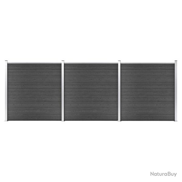 Ensemble de panneau de cl�ture WPC 526x186 cm Noir