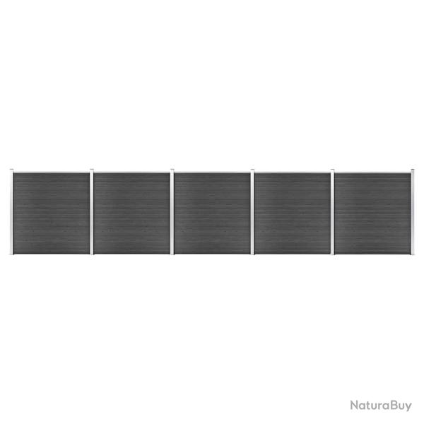 Ensemble de panneau de cl�ture WPC 872x186 cm Noir