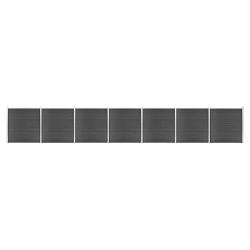 Ensemble de panneau de cl&ocirc;ture WPC 1218x186 cm Noir