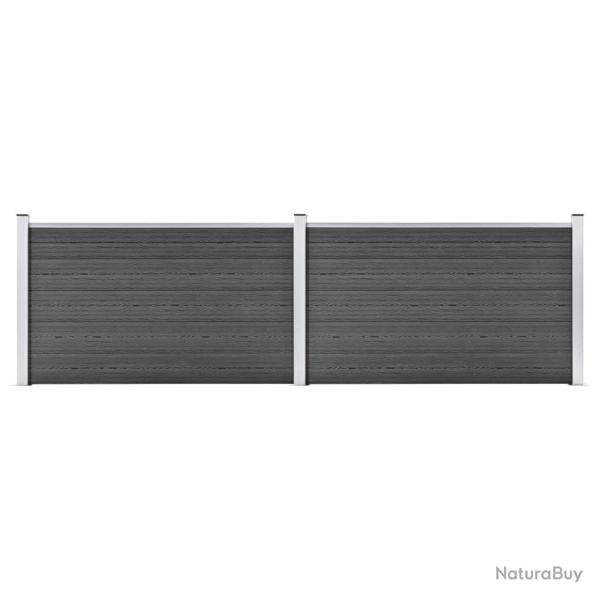 Ensemble de panneau de cl�ture WPC 353x105 cm Noir
