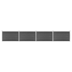 Ensemble de panneau de cl&ocirc;ture WPC 699x105 cm Noir