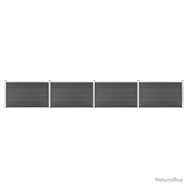 Ensemble de panneau de cl�ture WPC 699x105 cm Noir