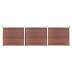 Ensemble de panneau de cl&ocirc;ture WPC 526x146 cm Marron