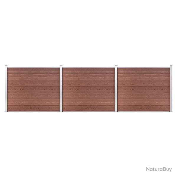 Ensemble de panneau de cl�ture WPC 526x146 cm Marron