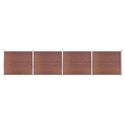 Ensemble de panneau de cl&ocirc;ture WPC 699x146 cm Marron