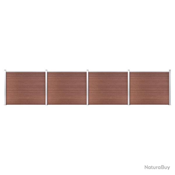 Ensemble de panneau de cl�ture WPC 699x146 cm Marron