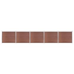 Ensemble de panneau de cl&ocirc;ture WPC 872x146 cm Marron