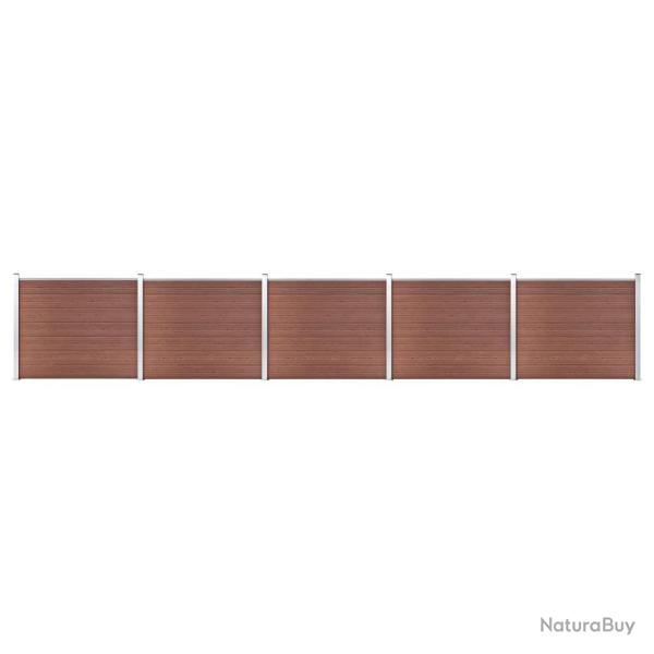 Ensemble de panneau de cl�ture WPC 872x146 cm Marron