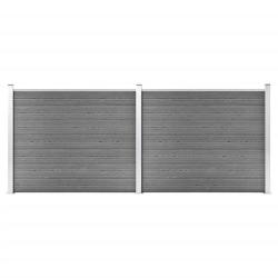 Ensemble de panneau de cl&ocirc;ture WPC 353x146 cm Gris
