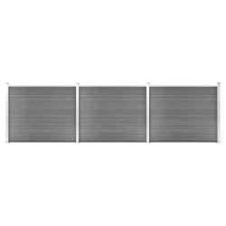 Ensemble de panneau de cl&ocirc;ture WPC 526x146 cm Gris