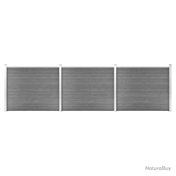 Ensemble de panneau de cl�ture WPC 526x146 cm Gris