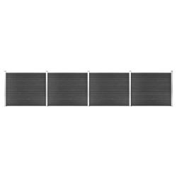 Ensemble de panneau de cl&ocirc;ture WPC 699x146 cm Gris