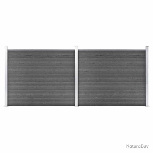 Ensemble de panneau de cl�ture WPC 353x146 cm Noir