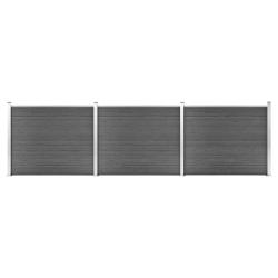 Ensemble de panneau de cl&ocirc;ture WPC 526x146 cm Noir