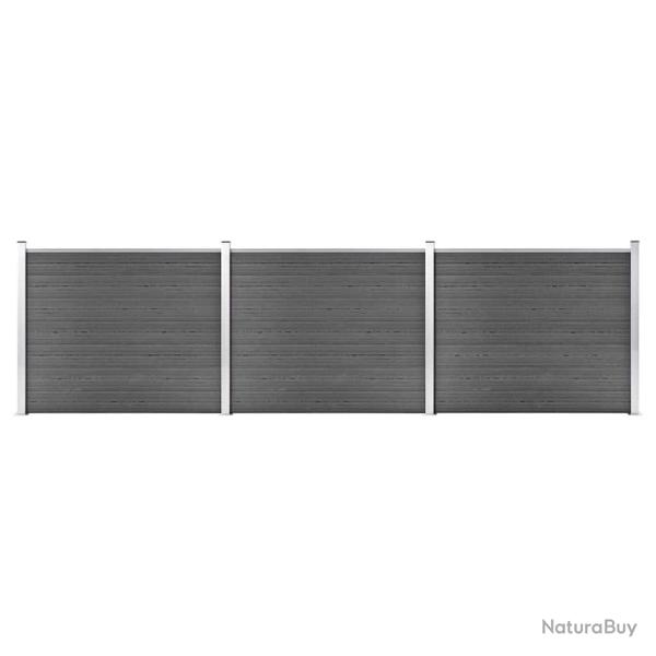Ensemble de panneau de cl�ture WPC 526x146 cm Noir