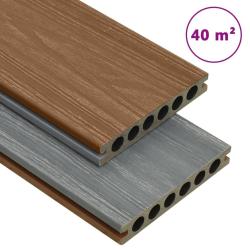 Panneaux de terrasse et accessoires WPC Marron/gris 40 m&sup2; 4 m