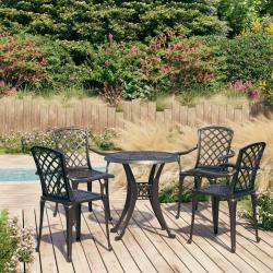 Ensemble de bistro 5 pcs Aluminium coul&eacute; Noir