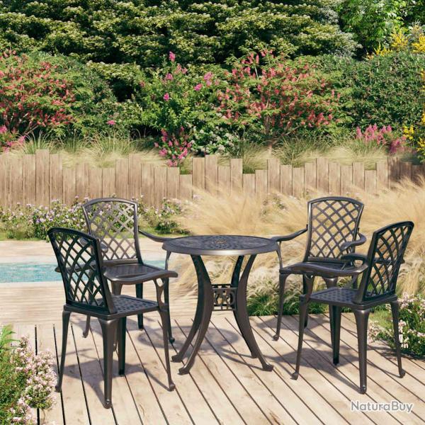 Ensemble de bistro 5 pcs Aluminium coul� Noir
