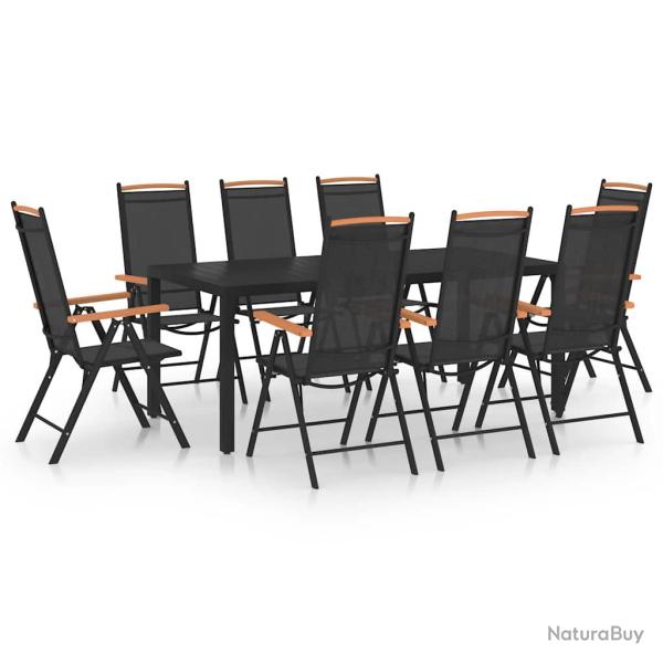 Ensemble � manger de 9 pcs aluminium noir