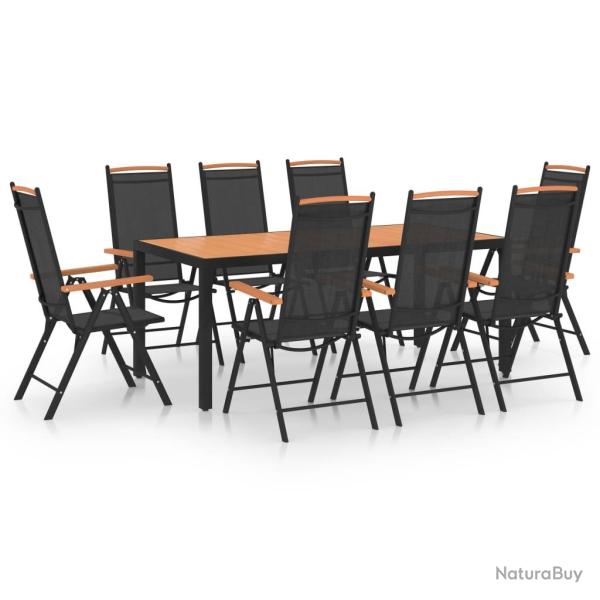 Ensemble � manger de 9 pcs aluminium noir