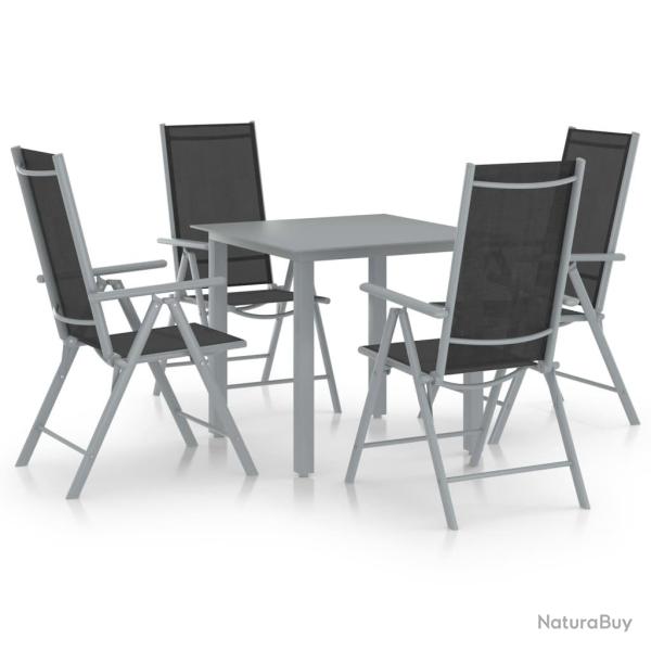 Ensemble � manger de 5 pcs aluminium argent� et noir