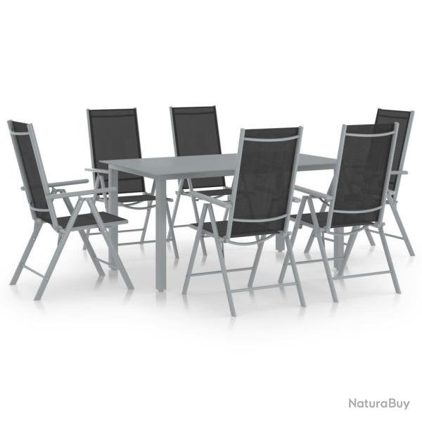 Ensemble � manger de 7 pcs aluminium argent� et noir