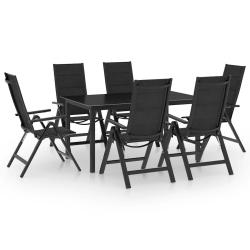 Ensemble &agrave; manger de 7 pi&egrave;ces, aluminium, anthracite, pour le jardin