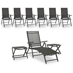 Salon de 9 pcs Noir et anthracite